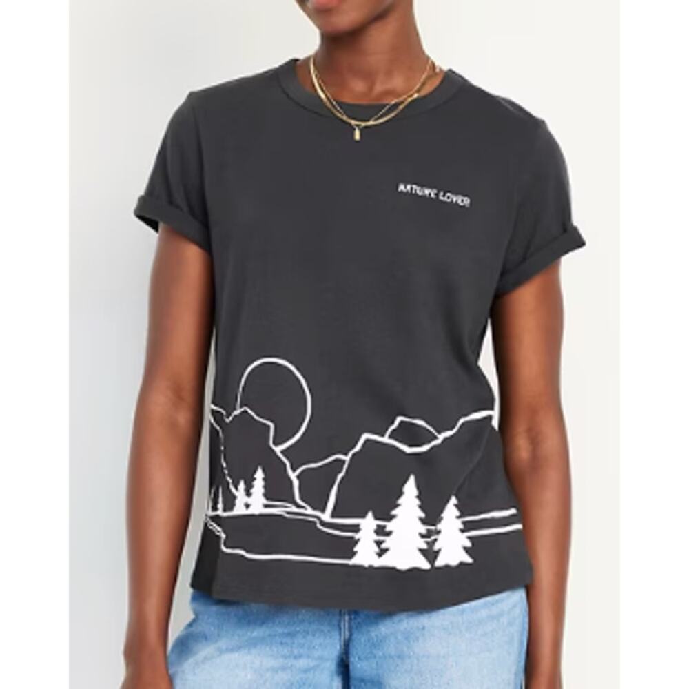 Old Navy Gray Nature Lover EveryWear Graphic TShirt Tee Top NEW Womens XL